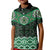 New Zealand Aotearoa Kid Polo Shirt Green Taniko Art Maori Pattern