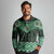 New Zealand Aotearoa Long Sleeve Polo Shirt Green Taniko Art Maori Pattern