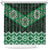 New Zealand Aotearoa Shower Curtain Green Taniko Art Maori Pattern