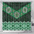 New Zealand Aotearoa Shower Curtain Green Taniko Art Maori Pattern