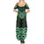 New Zealand Aotearoa Summer Maxi Dress Green Taniko Art Maori Pattern