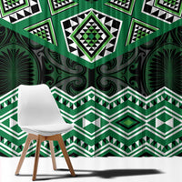 New Zealand Aotearoa Window Curtain Green Taniko Art Maori Pattern