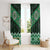 New Zealand Aotearoa Window Curtain Green Taniko Art Maori Pattern