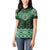 New Zealand Aotearoa Women Polo Shirt Green Taniko Art Maori Pattern