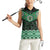 New Zealand Aotearoa Women Sleeveless Polo Shirt Green Taniko Art Maori Pattern