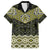 New Zealand Aotearoa Family Matching Puletasi and Hawaiian Shirt Yellow Taniko Art Maori Pattern