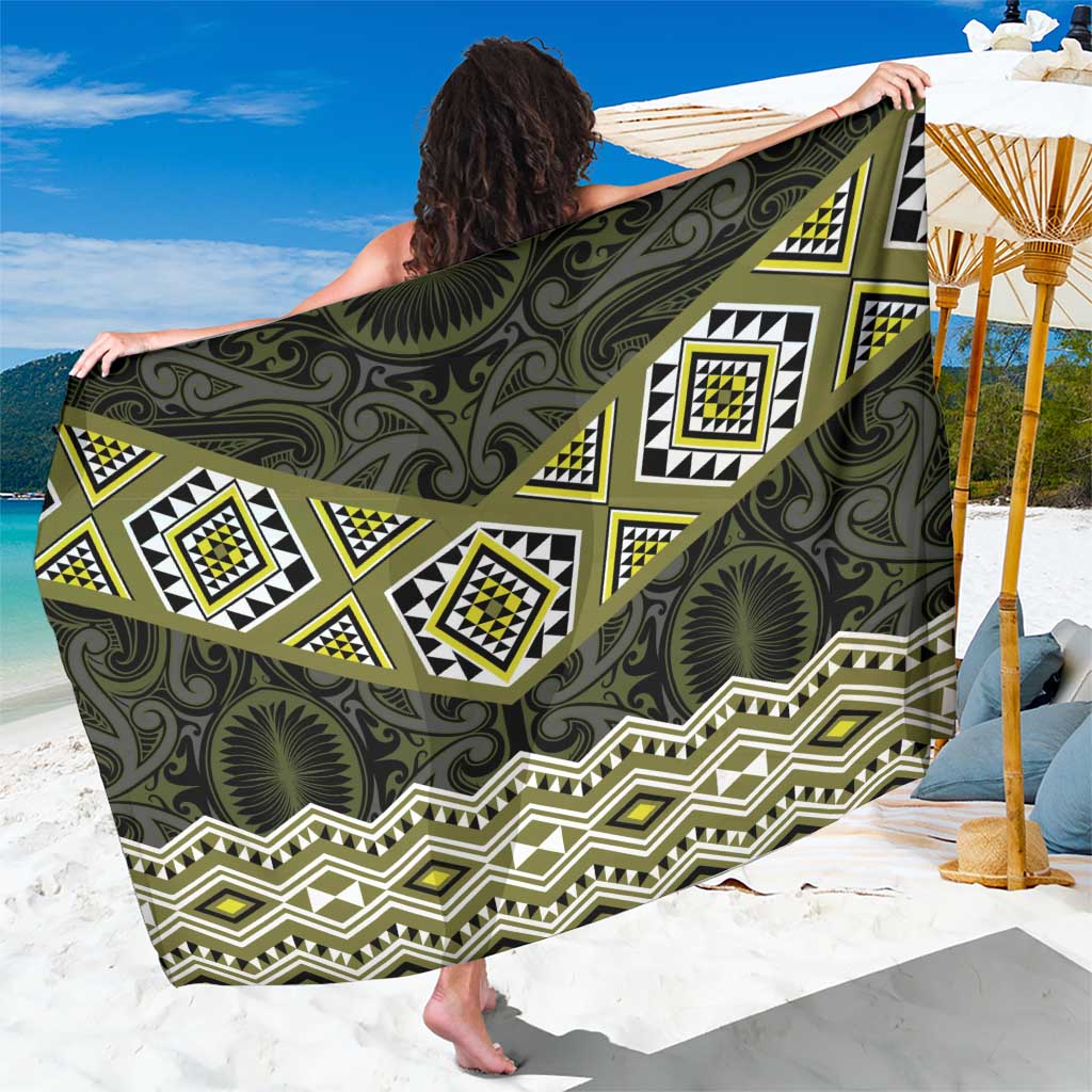 New Zealand Aotearoa Sarong Yellow Taniko Art Maori Pattern