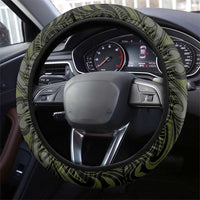 New Zealand Aotearoa Steering Wheel Cover Yellow Taniko Art Maori Pattern