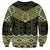 New Zealand Aotearoa Sweatshirt Yellow Taniko Art Maori Pattern