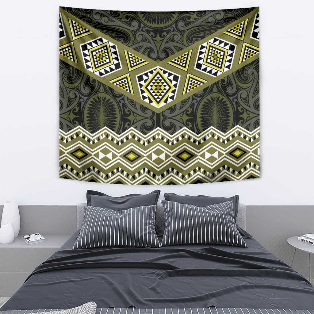 New Zealand Aotearoa Tapestry Yellow Taniko Art Maori Pattern