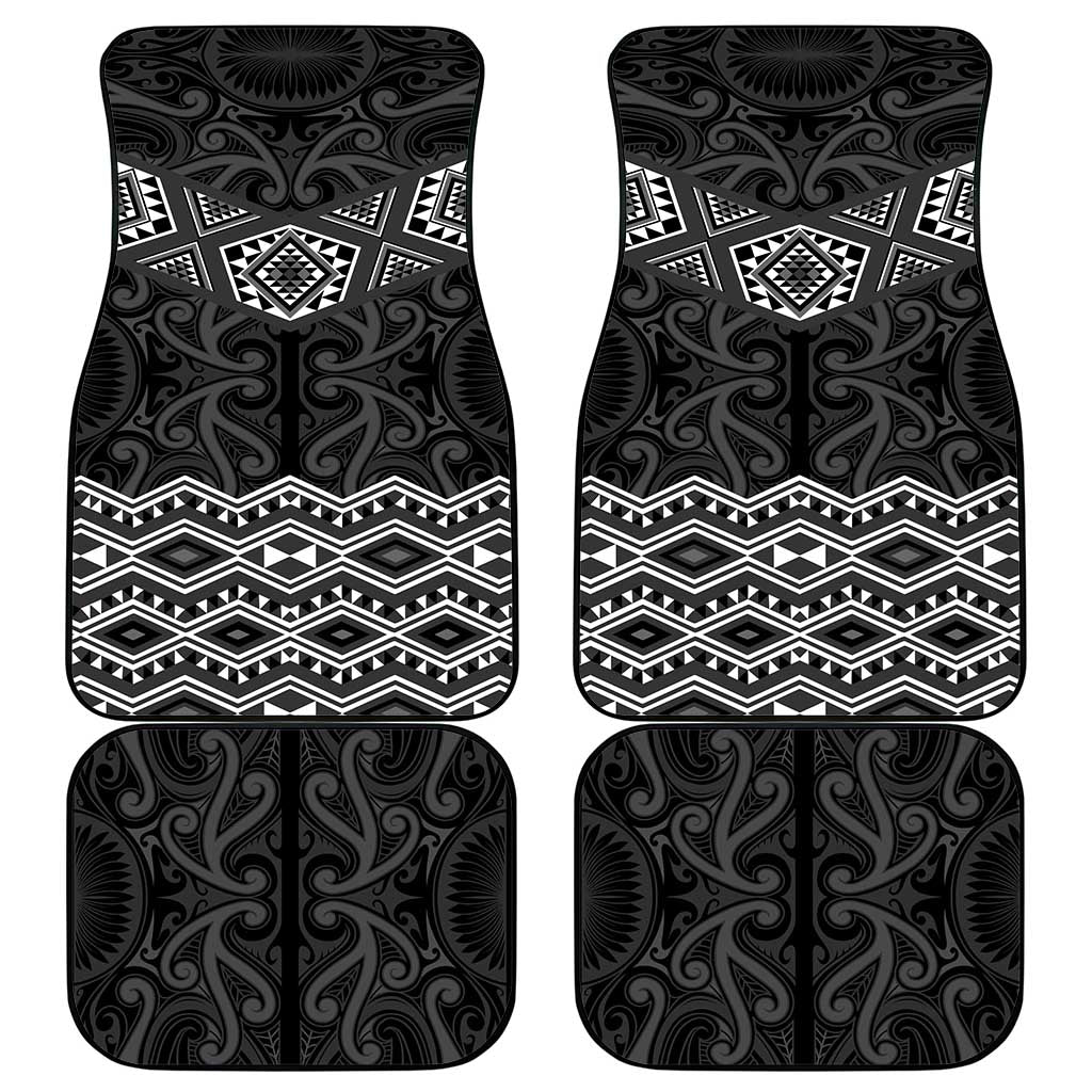 New Zealand Aotearoa Car Mats Black Taniko Art Maori Pattern