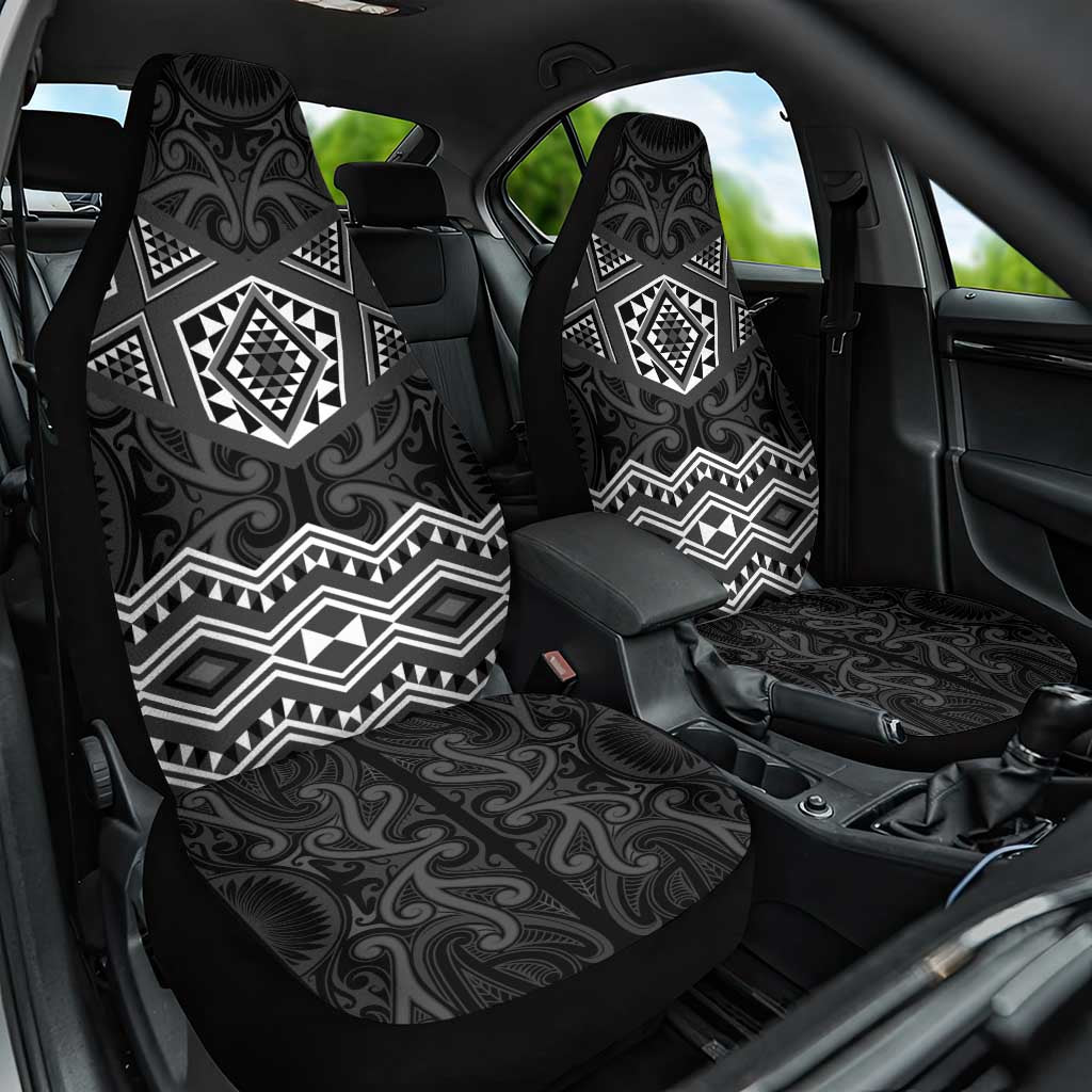 New Zealand Aotearoa Car Seat Cover Black Taniko Art Maori Pattern