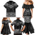 New Zealand Aotearoa Family Matching Mermaid Dress and Hawaiian Shirt Black Taniko Art Maori Pattern