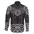 New Zealand Aotearoa Family Matching Off The Shoulder Long Sleeve Dress and Hawaiian Shirt Black Taniko Art Maori Pattern