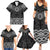 New Zealand Aotearoa Family Matching Summer Maxi Dress and Hawaiian Shirt Black Taniko Art Maori Pattern