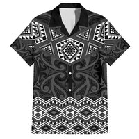 New Zealand Aotearoa Family Matching Summer Maxi Dress and Hawaiian Shirt Black Taniko Art Maori Pattern