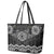 New Zealand Aotearoa Leather Tote Bag Black Taniko Art Maori Pattern