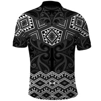New Zealand Aotearoa Polo Shirt Black Taniko Art Maori Pattern