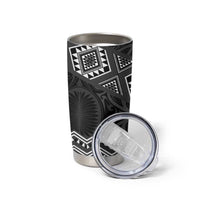 New Zealand Aotearoa Tumbler Cup Black Taniko Art Maori Pattern