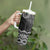 New Zealand Aotearoa Tumbler With Handle Black Taniko Art Maori Pattern