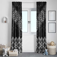New Zealand Aotearoa Window Curtain Black Taniko Art Maori Pattern