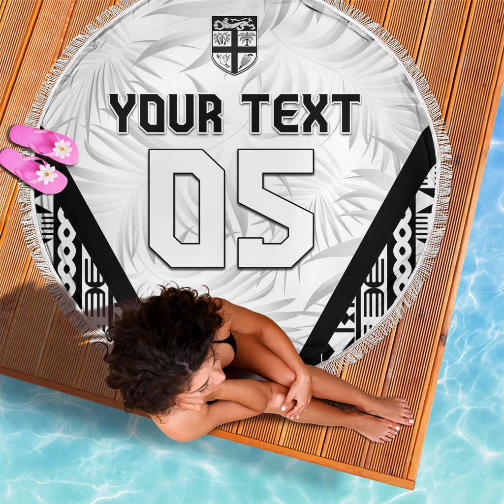 Custom Fiji 2026 Rugby Beach Blanket Fijian Tapa Pattern