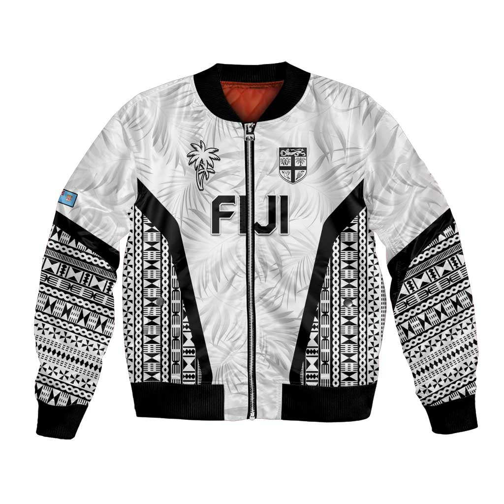 Custom Fiji 2026 Rugby Bomber Jacket Fijian Tapa Pattern
