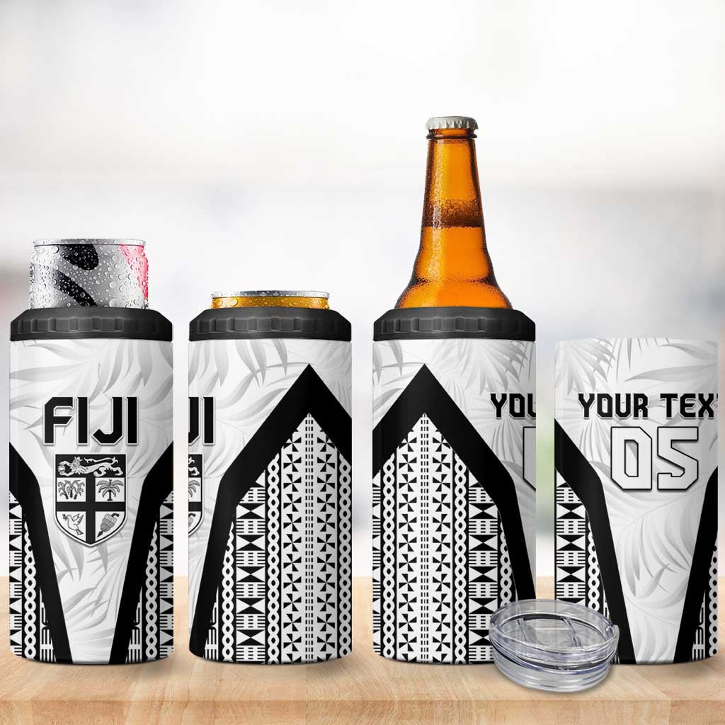 Custom Fiji 2026 Rugby 4 in 1 Can Cooler Tumbler Fijian Tapa Pattern LT05 - Polynesian Pride