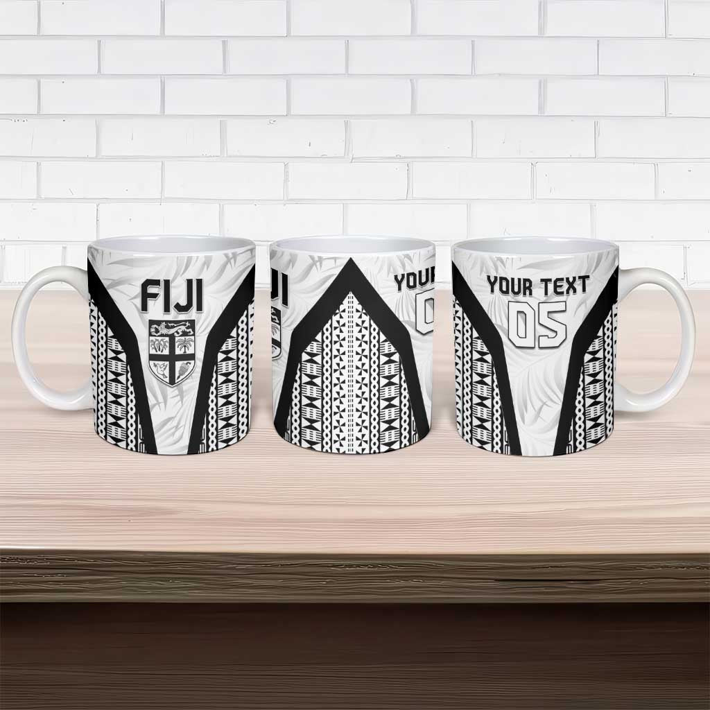 Custom Fiji 2026 Rugby Ceramic Mug Fijian Tapa Pattern