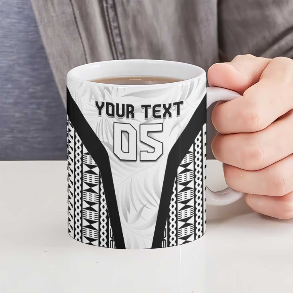 Custom Fiji 2026 Rugby Ceramic Mug Fijian Tapa Pattern