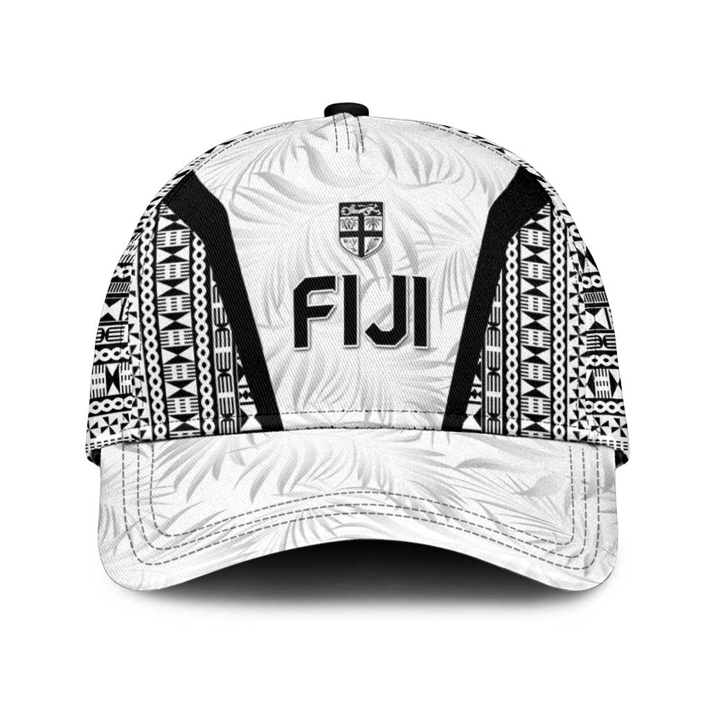 Fiji 2026 Rugby Classic Cap Fijian Tapa Pattern LT05 Universal Fit White - Polynesian Pride