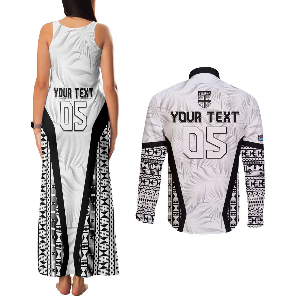 Custom Fiji 2026 Rugby Couples Matching Tank Maxi Dress and Long Sleeve Button Shirt Fijian Tapa Pattern LT05 - Polynesian Pride
