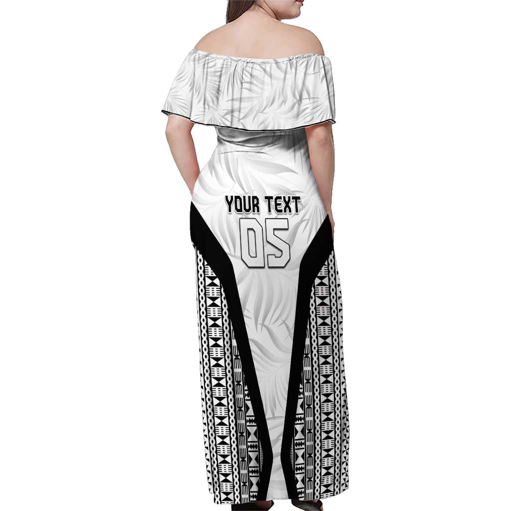 Custom Fiji 2026 Rugby Family Matching Off Shoulder Maxi Dress and Hawaiian Shirt Fijian Tapa Pattern LT05 - Polynesian Pride