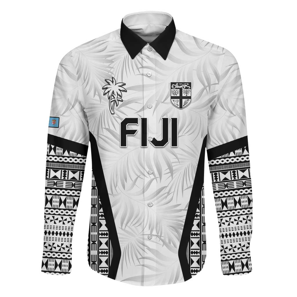 Custom Fiji 2026 Rugby Family Matching Summer Maxi Dress and Hawaiian Shirt Fijian Tapa Pattern LT05 Dad's Shirt - Long Sleeve White - Polynesian Pride