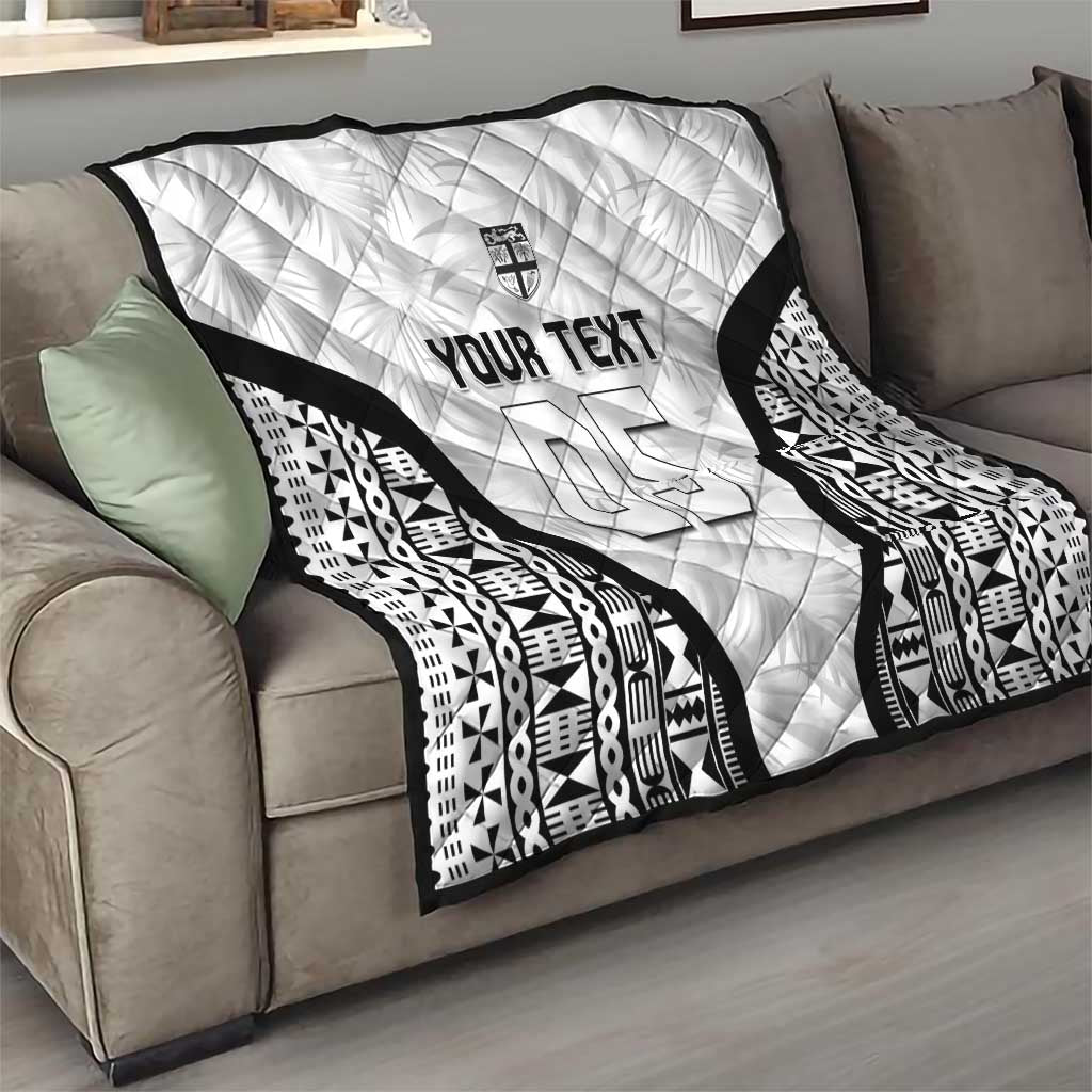 Custom Fiji 2026 Rugby Quilt Fijian Tapa Pattern
