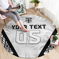 Custom Fiji 2026 Rugby Round Carpet Fijian Tapa Pattern
