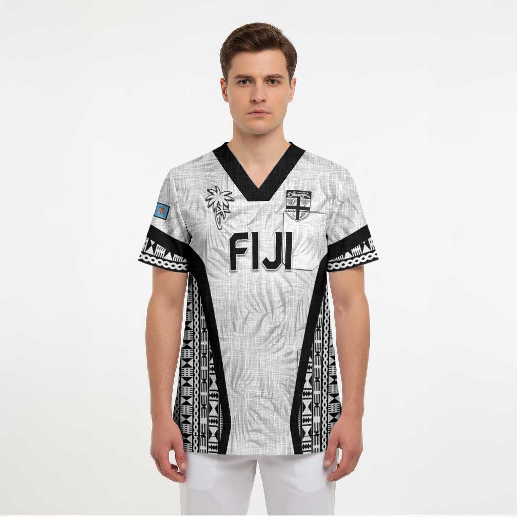 Custom Fiji 2026 Rugby Scrub Top Fijian Tapa Pattern