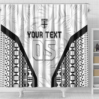 Custom Fiji 2026 Rugby Shower Curtain Fijian Tapa Pattern