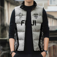 Custom Fiji 2026 Rugby Sleeveless Puffer Jacket Fijian Tapa Pattern