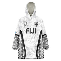 Custom Fiji 2026 Rugby Wearable Blanket Hoodie Fijian Tapa Pattern