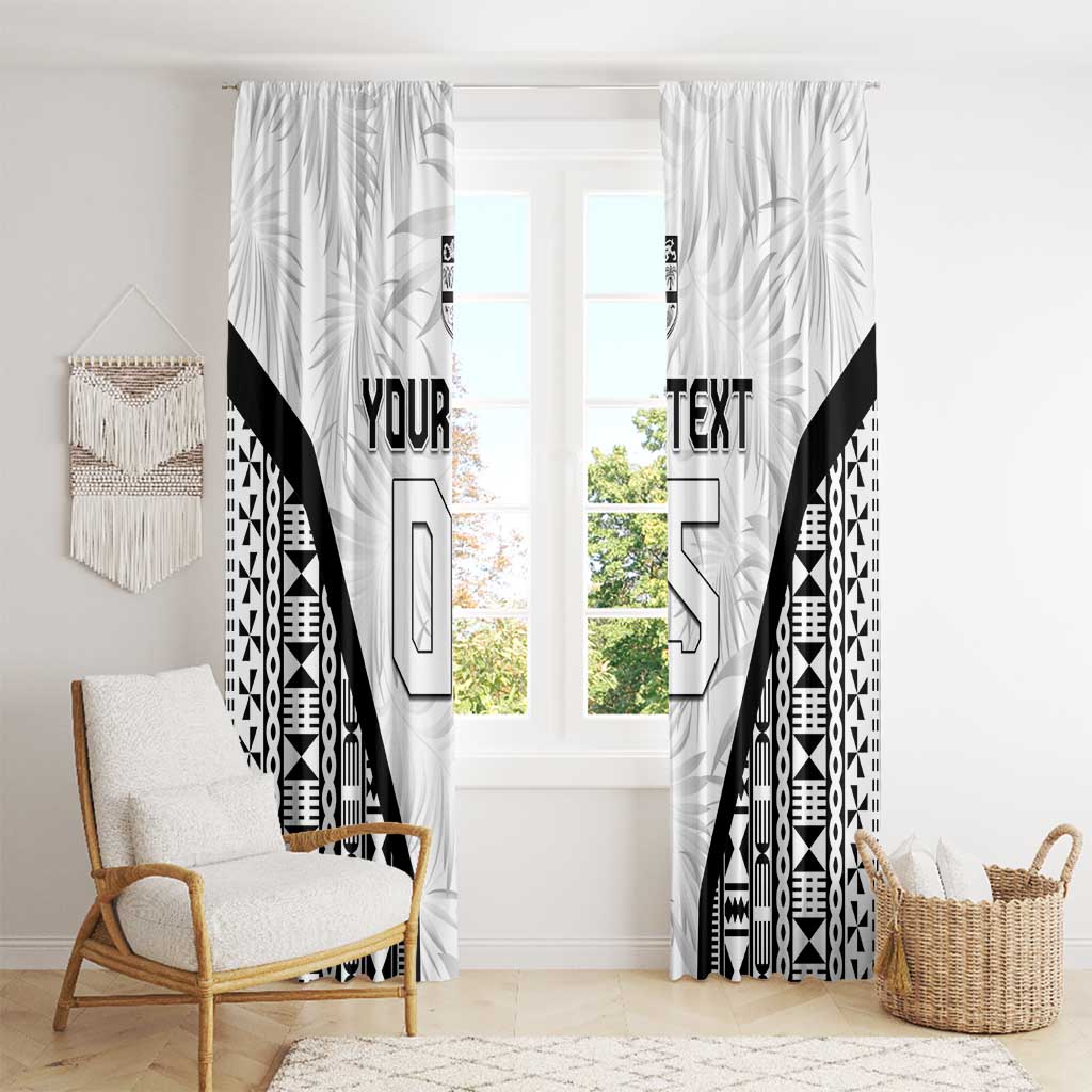 Custom Fiji 2026 Rugby Window Curtain Fijian Tapa Pattern