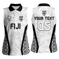 Custom Fiji 2026 Rugby Women Sleeveless Polo Shirt Fijian Tapa Pattern