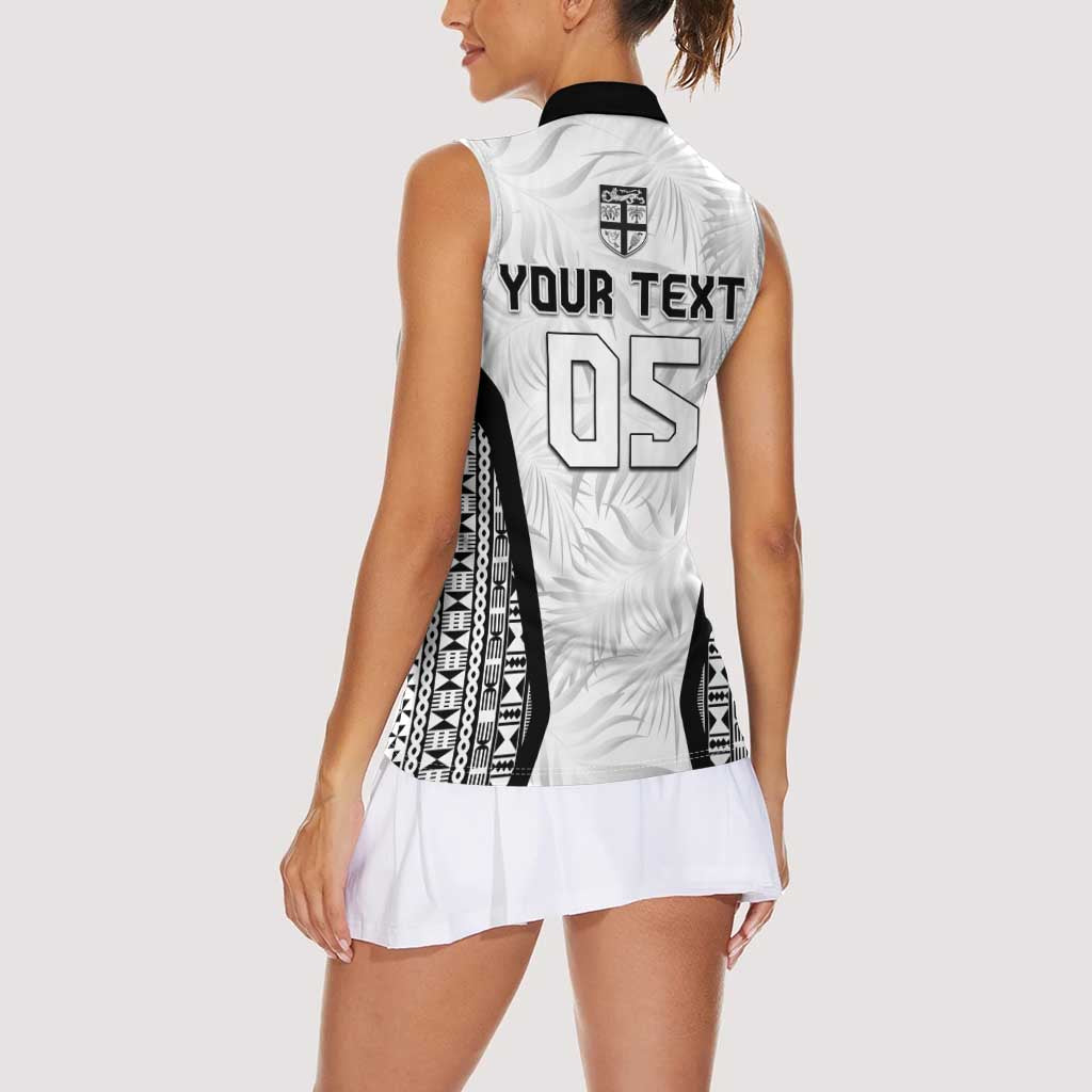 Custom Fiji 2026 Rugby Women Sleeveless Polo Shirt Fijian Tapa Pattern