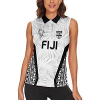 Custom Fiji 2026 Rugby Women Sleeveless Polo Shirt Fijian Tapa Pattern