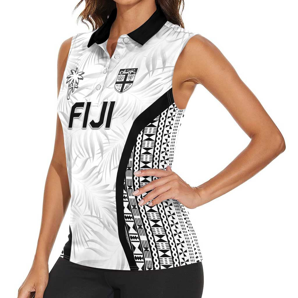 Custom Fiji 2026 Rugby Women Sleeveless Polo Shirt Fijian Tapa Pattern