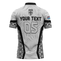 Custom Fiji 2026 Rugby Zipper Polo Shirt Fijian Tapa Pattern