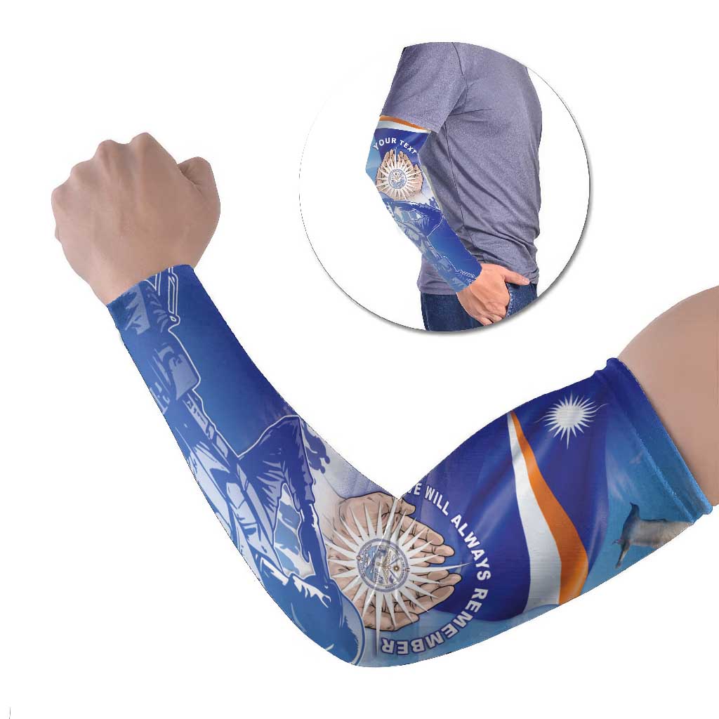 Personalised Marshall Islands Remembrance Day Arm Sleeves We Will Always Remember