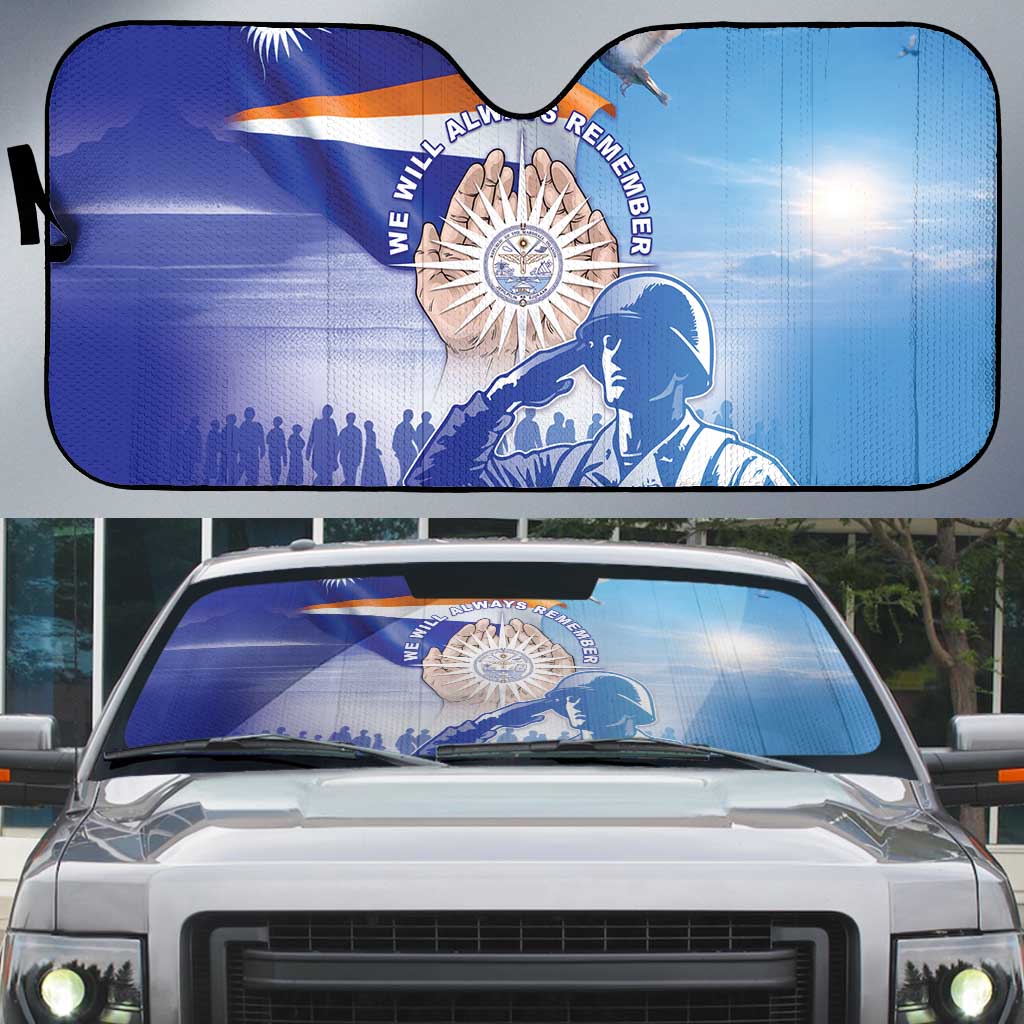 Marshall Islands Remembrance Day Auto Sun Shade We Will Always Remember
