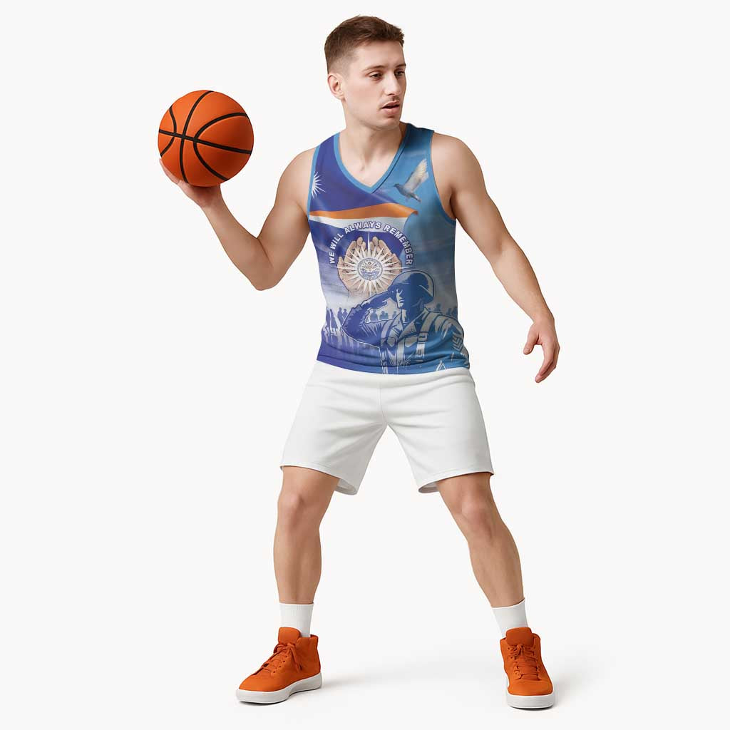 Personalised Marshall Islands Remembrance Day Basketball Jersey We Will Always Remember