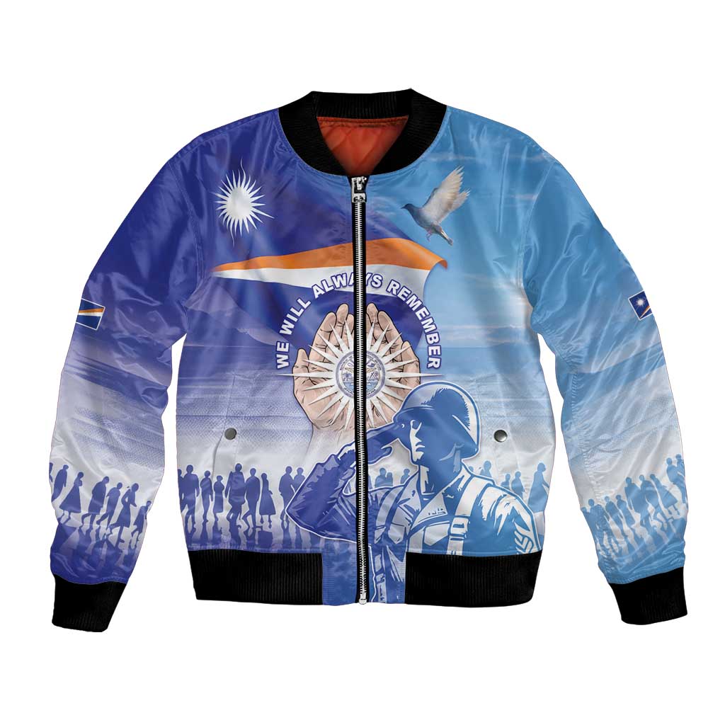 Personalised Marshall Islands Remembrance Day Bomber Jacket We Will Always Remember
